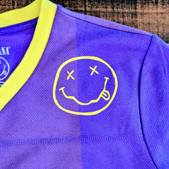 Nirvana In Utero "91" Purple Soccer Jersey Size S Kurt Cobain Grunge Wear NWT - Picture 3 of 9